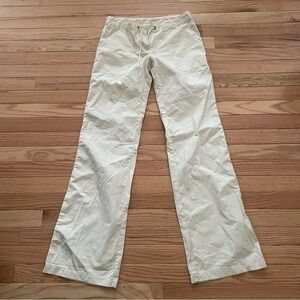 Y2K Lightweight Cotton Summer Pants Womens 0 Cream Relaxed Coastal Fit Travel